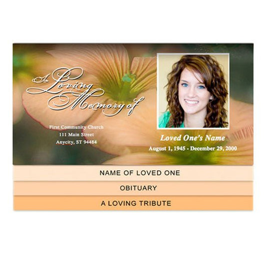 Floral 8 - Sided Graduated Bottom Fold Template - The Funeral Program Site