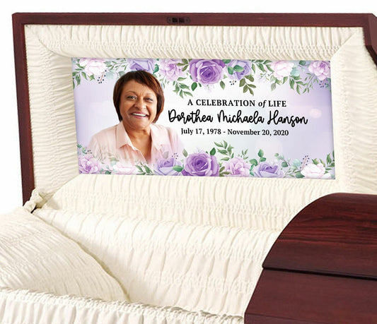 Floral Border Custom Casket Panel Insert - The Funeral Program Site