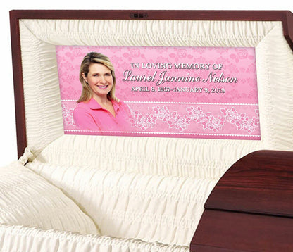 Floral Lace Custom Casket Panel Insert - The Funeral Program Site