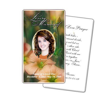 Floral Prayer Card Template - The Funeral Program Site