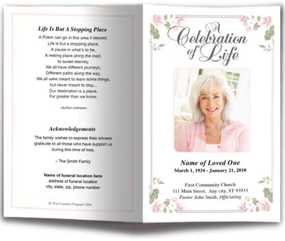 Floret Funeral Program Template - The Funeral Program Site