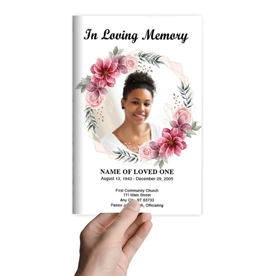 Flower Framed Funeral Program Template - The Funeral Program Site