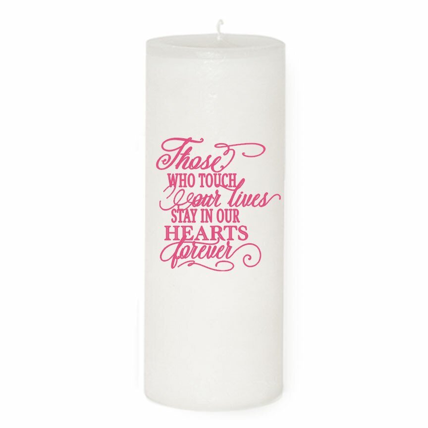 Flowers Cross Personalized Wax Pillar Memorial Candle - The Funeral Program Site