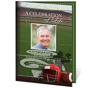 Football A4 Funeral Order of Service Template - The Funeral Program Site