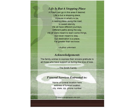 Football A4 Funeral Order of Service Template - The Funeral Program Site