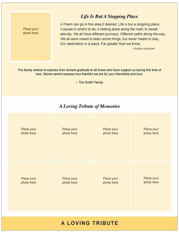 Footprints 8 - Sided Graduated Bottom Fold Template - The Funeral Program Site