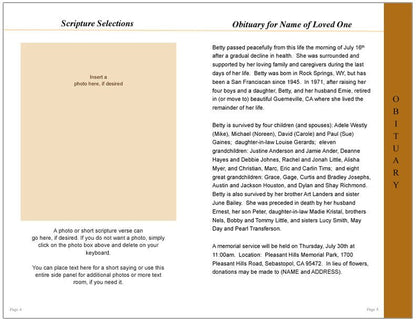 Footprints 8 - Sided Graduated Funeral Program Template - The Funeral Program Site