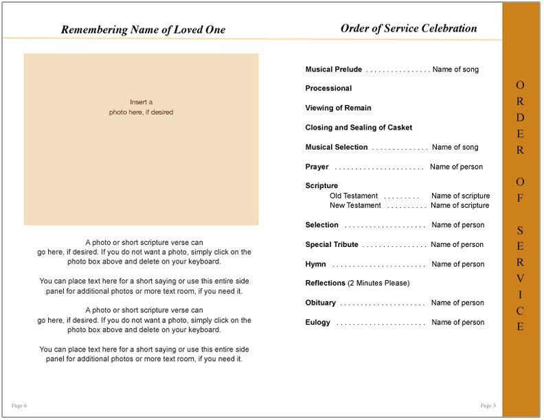 Footprints 8 - Sided Graduated Funeral Program Template - The Funeral Program Site