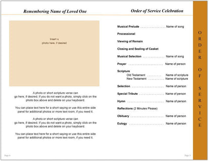 Footprints 8 - Sided Graduated Funeral Program Template - The Funeral Program Site