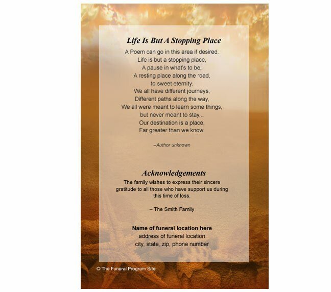 Footprints 8 - Sided Graduated Funeral Program Template - The Funeral Program Site