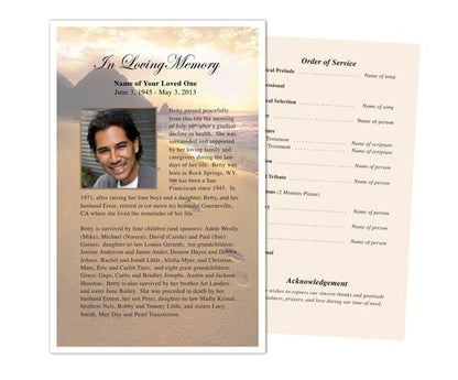 Footprints Funeral Flyer Template - The Funeral Program Site