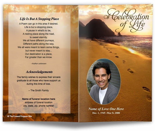 Footprints Funeral Program Template - The Funeral Program Site