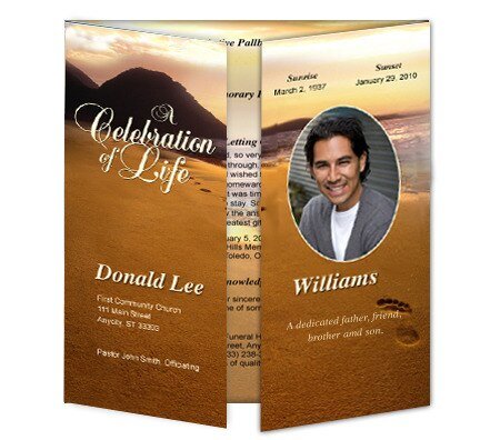 Footprints Gatefold Program Template - The Funeral Program Site