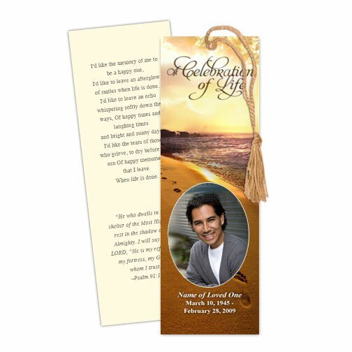 Footprints Memorial Bookmark Template - The Funeral Program Site