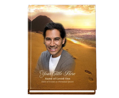 Footprints Perfect Bind Memorial Funeral Guest Book - The Funeral Program Site