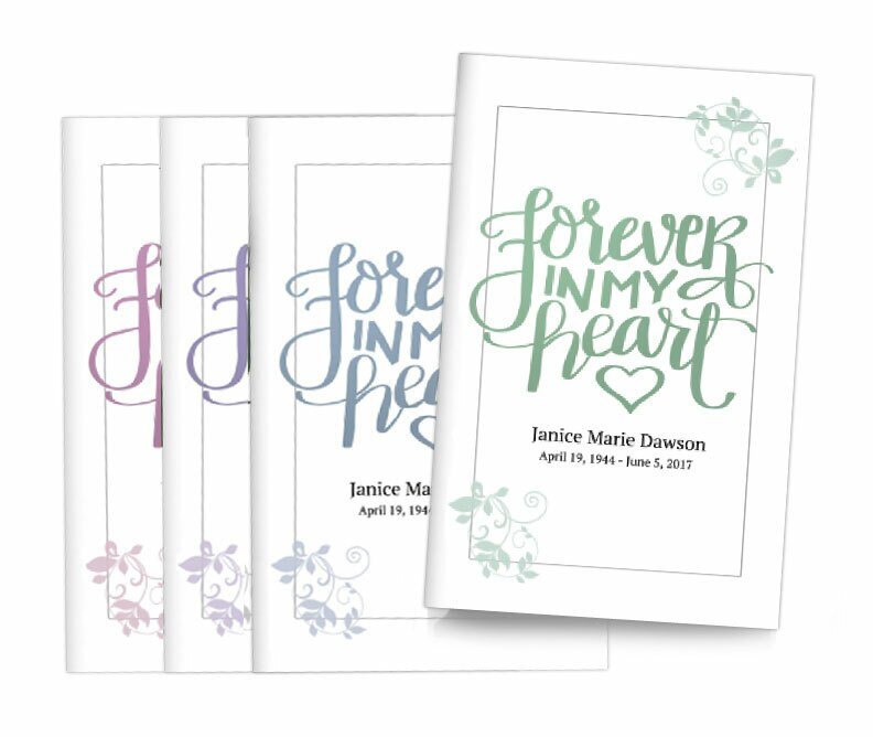 Forever Bifold Funeral Program Design & Print (Pack of 50) - The Funeral Program Site