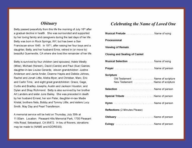 Freedom Funeral Program Template - The Funeral Program Site