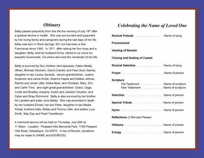 Freedom Funeral Program Template - The Funeral Program Site