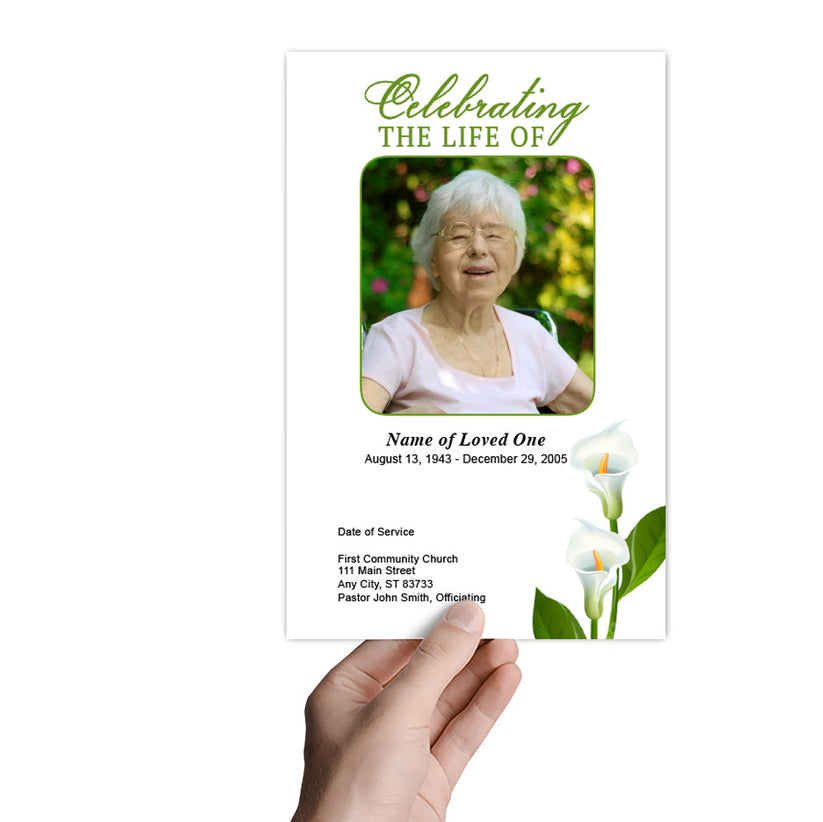 White Lily Funeral Program Template – The Funeral Program Site