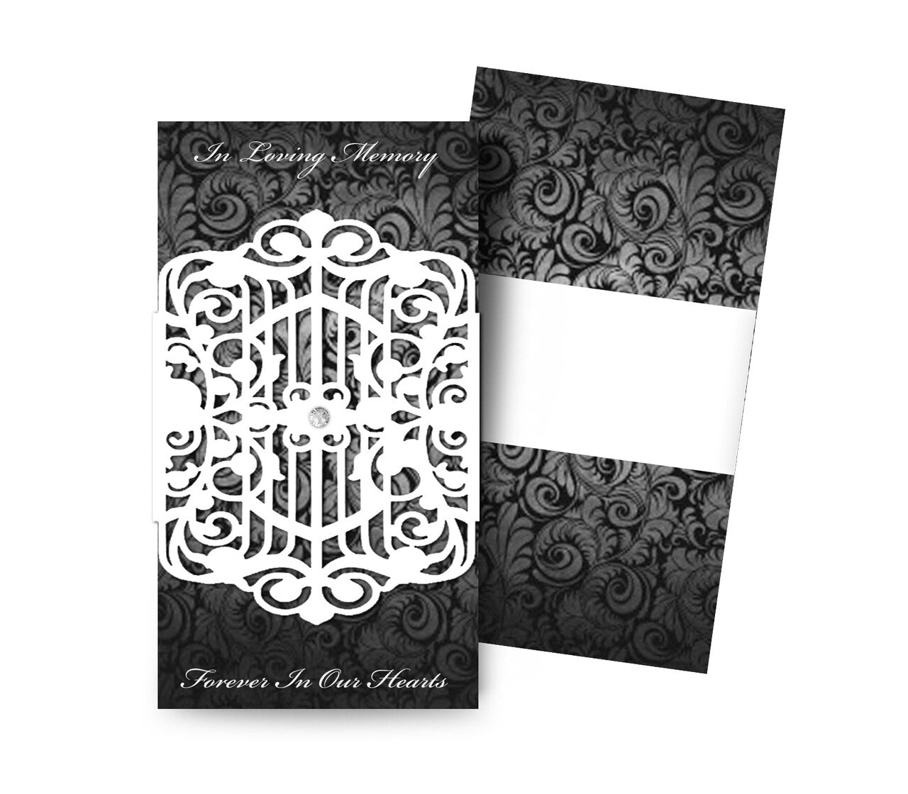 Funeral Program Classy With Laser Cut Flourish Band Design & Print (Pack of 50) - The Funeral Program Site