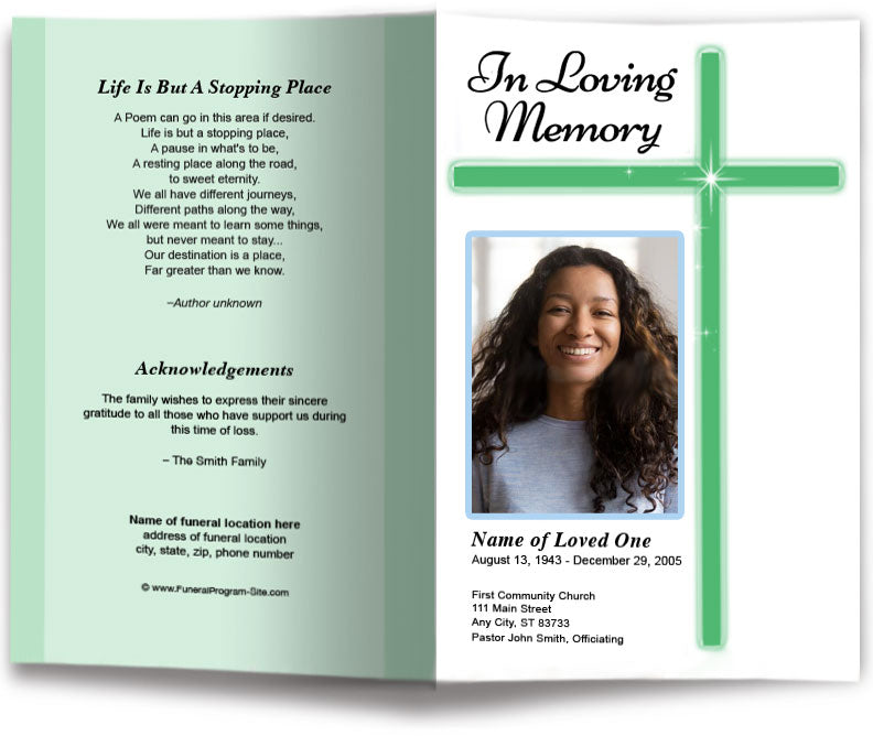 Modern Cross Funeral Program Template – The Funeral Program Site