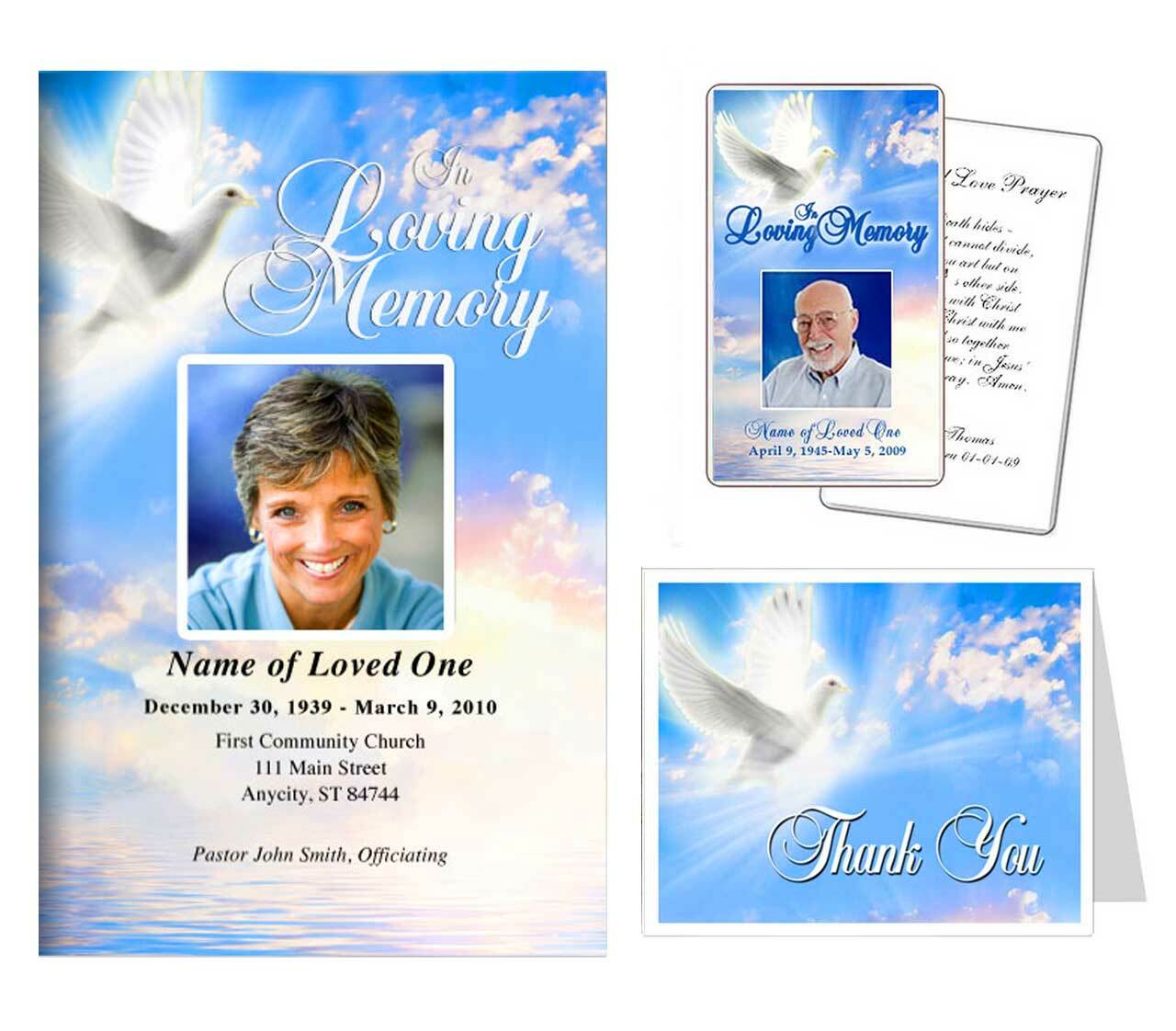 Funeral Stationery Template Bundle - Peace - The Funeral Program Site