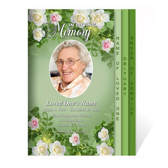 Garden 8 - Sided Graduated Funeral Program Template - The Funeral Program Site