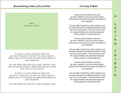 Garden 8 - Sided Graduated Funeral Program Template - The Funeral Program Site