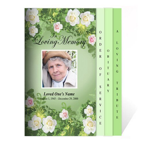 Garden 8 - Sided Graduated Funeral Program Template - The Funeral Program Site