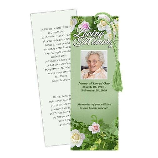 Garden Memorial Bookmark Template - The Funeral Program Site