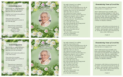 Garden Small Memorial Card Template - The Funeral Program Site