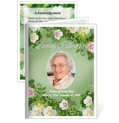 Garden Small Memorial Card Template - The Funeral Program Site