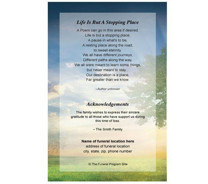 Gardener 8 - Sided Graduated Funeral Program Template - The Funeral Program Site