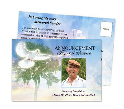 Gardener Funeral Announcement Postcard Template - The Funeral Program Site