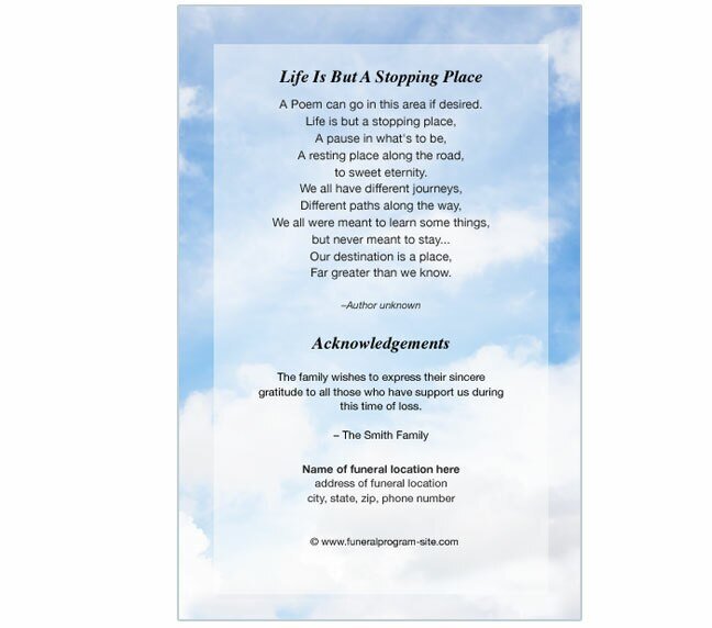 Gates 8 - Sided Graduated Funeral Program Template - The Funeral Program Site