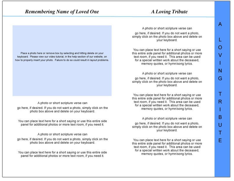 Gates 8 - Sided Graduated Funeral Program Template - The Funeral Program Site