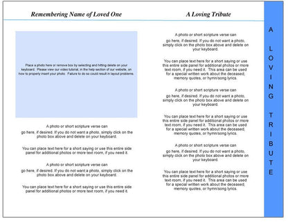 Gates 8 - Sided Graduated Funeral Program Template - The Funeral Program Site