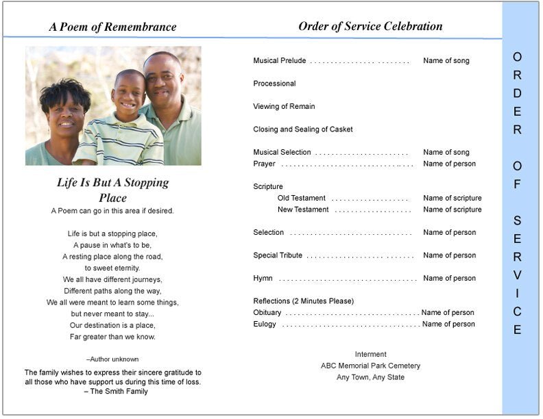 Gates 8 - Sided Graduated Funeral Program Template - The Funeral Program Site