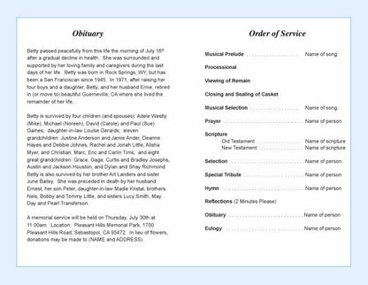 Gates Funeral Program Template - The Funeral Program Site