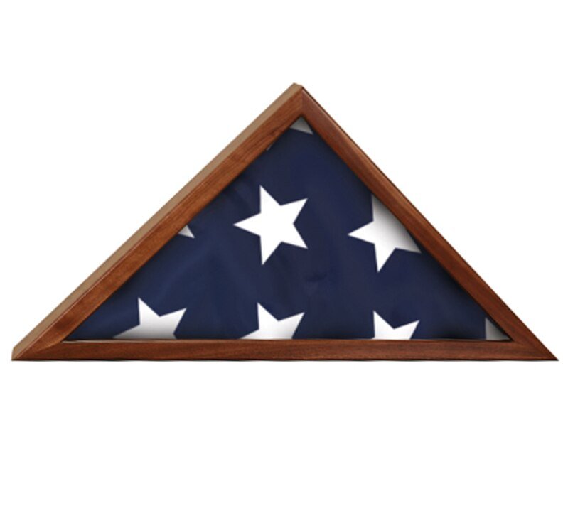 Genuine Walnut Flag Personalized Display Case - The Funeral Program Site