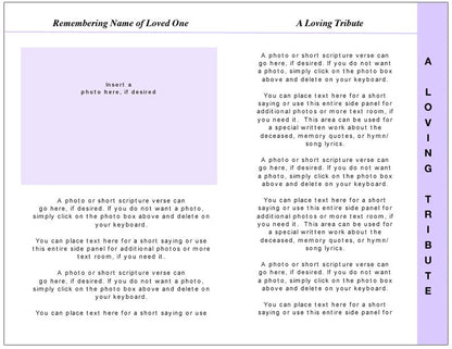 Glorify 8 - Sided Graduated Funeral Program Template - The Funeral Program Site