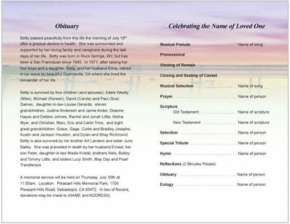 Glorify Funeral Program Template - The Funeral Program Site