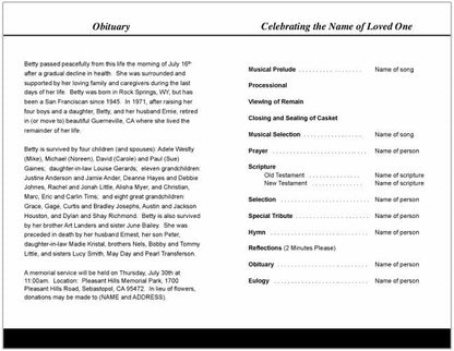 Going Home Funeral Program Template - The Funeral Program Site