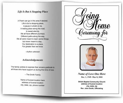 Going Home Funeral Program Template - The Funeral Program Site