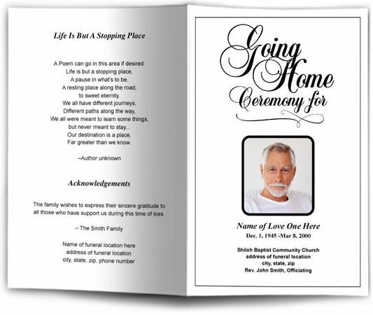 Going Home Funeral Program Template - The Funeral Program Site