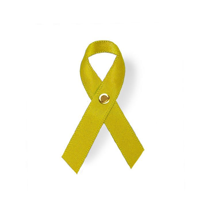 Gold Cancer Ribbon, Awareness Ribbons (No Personalization) - Pack of 10 - The Funeral Program Site