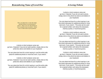 Golden 8 - Sided Graduated Program Template - The Funeral Program Site