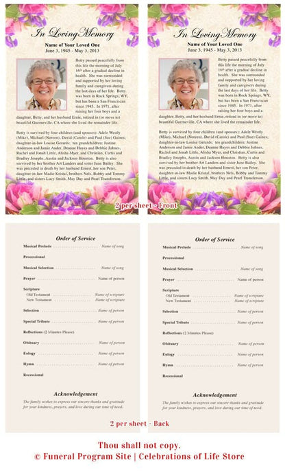 Golden Funeral Flyer Template - The Funeral Program Site