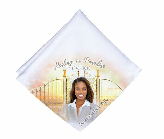 Golden Gates Personalized Memorial Handkerchief - The Funeral Program Site