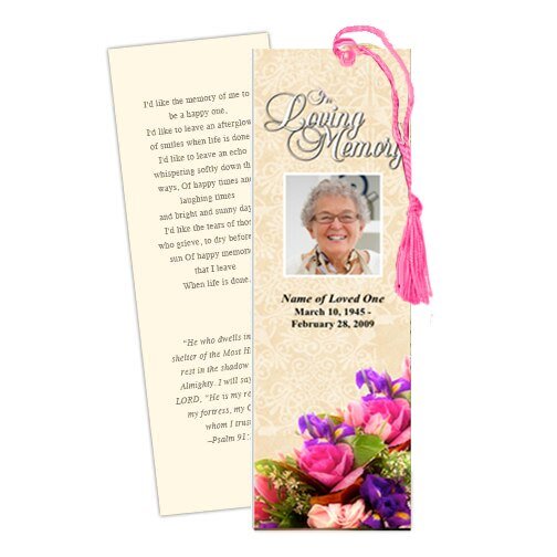 Golden Memorial Bookmark Template - The Funeral Program Site